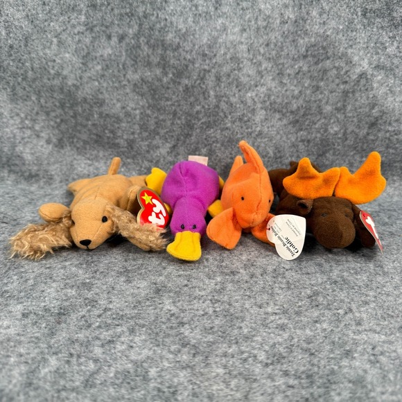 Ty Other - Vintage McDonalds TY Teenie Beanie Babies Lot of 4 Goldie Chocolate Patti Spunky